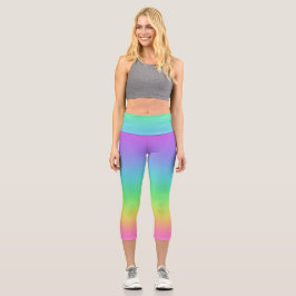 Bright Rainbow Capri Leggings