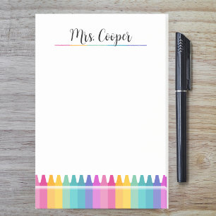 Bright Rainbow Crayons Preschool Teacher Post-it Klebezettel