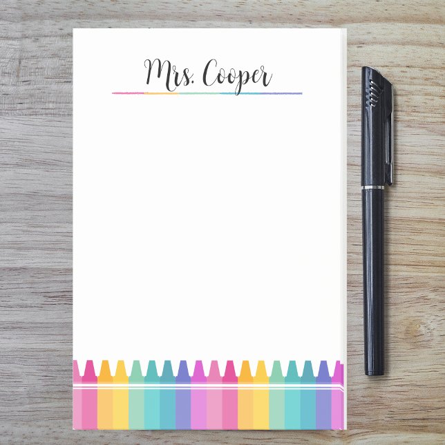 Bright Rainbow Crayons Preschool Teacher Post-it Klebezettel (Von Creator hochgeladen)