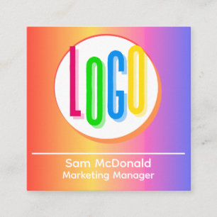 BRIGHT RAINBOW FARBEN EIGENES LOGO MARKIERT PROMTI QUADRATISCHE VISITENKARTE