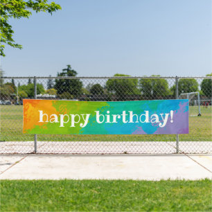 Bright Rainbow Happy Birthday Banner