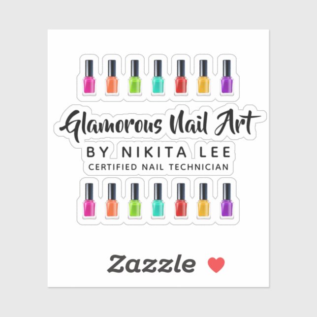Bright Rainbow Nail Polnisch Art Tech Salon Logo Aufkleber (Blatt)