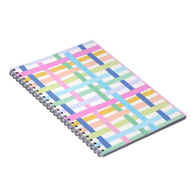Bright Rainbow Plaid Journal - Colourful pastel Notizblock (Rechte Seite)