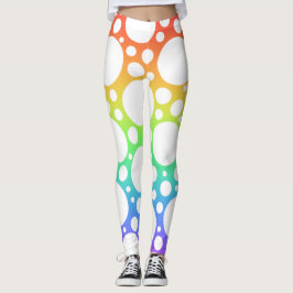 Bright Rainbow Polka Dot Leggings