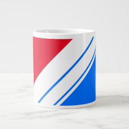 Bright Red Blue Diagonal White Racing Streifen Jumbo-Tasse