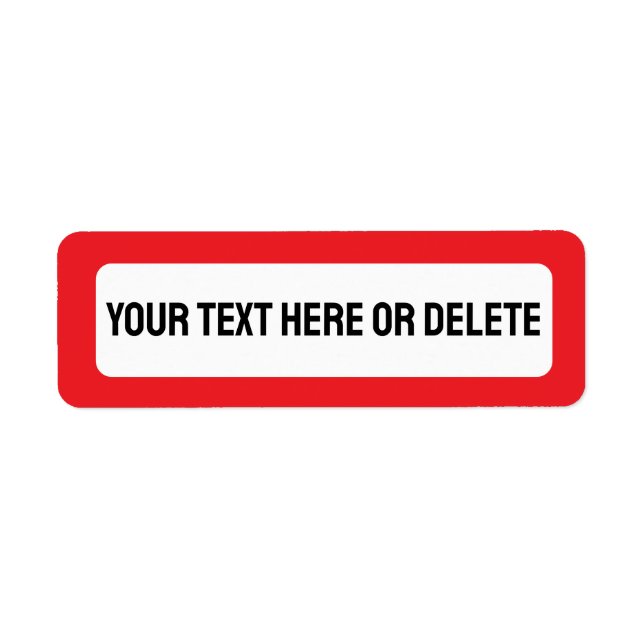 Bright Red Border Custom Return Address Labels (Vorne)