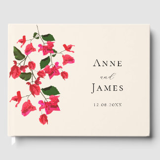 Bright Red Bougainvillea Blume Gästebuch