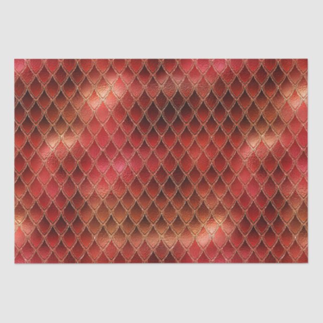 Bright Red Dragon Scales Seidenpapier (Vorderseite)