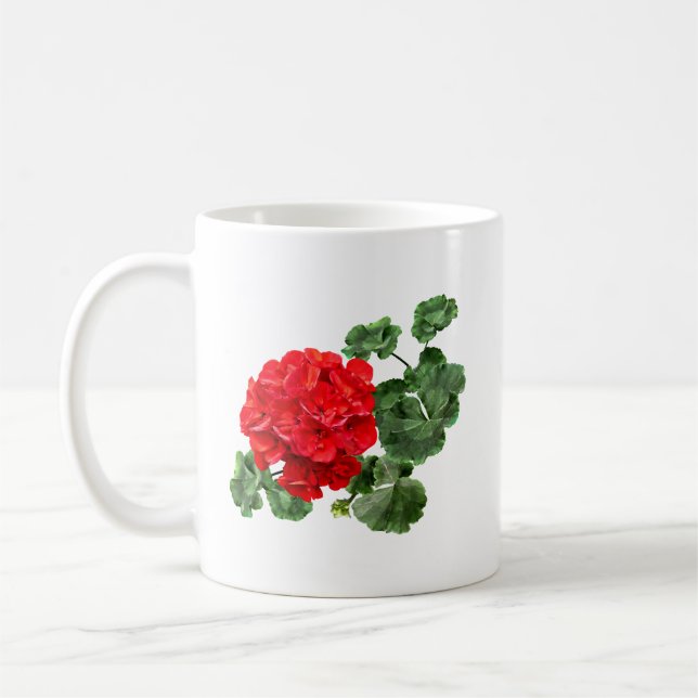 Bright Red Geranium Kaffeetasse (Links)
