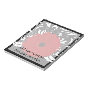 Bright Red Gerbera Daisy auf Black Notizblock