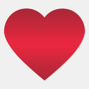 Bright Red Gradient Blank Herz-Aufkleber