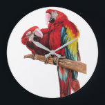Bright Red Macaw Parrots Wasserfarbenprägung Seepr Große Wanduhr<br><div class="desc">Bright Red Macaw Parrots Wasserfarbe Moderne Kunst Wall Uhr.
Diese herrliche Uhr würde jedem ein großartiges Geschenk machen. Entworfen von mir aus einer meiner ursprünglichen makaw Wasserfarben. Besonders schön,  ein so nützliches,  helles und glückliches Geschenk zu haben!</div>