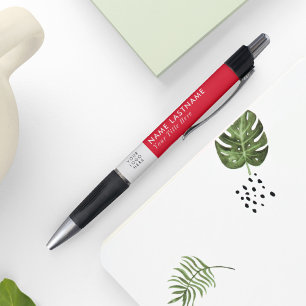 Bright Red Modern Simple Custom Logo Business Kugelschreiber