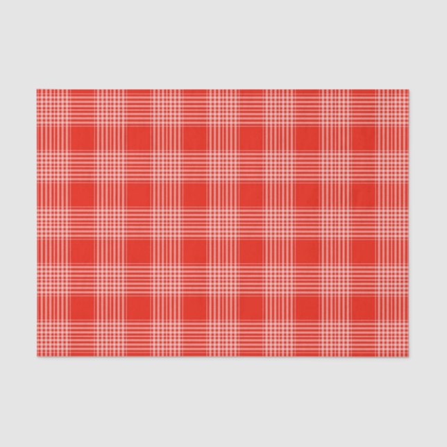Bright Red Plaid Pattern Seidenpapier (Vorderseite)