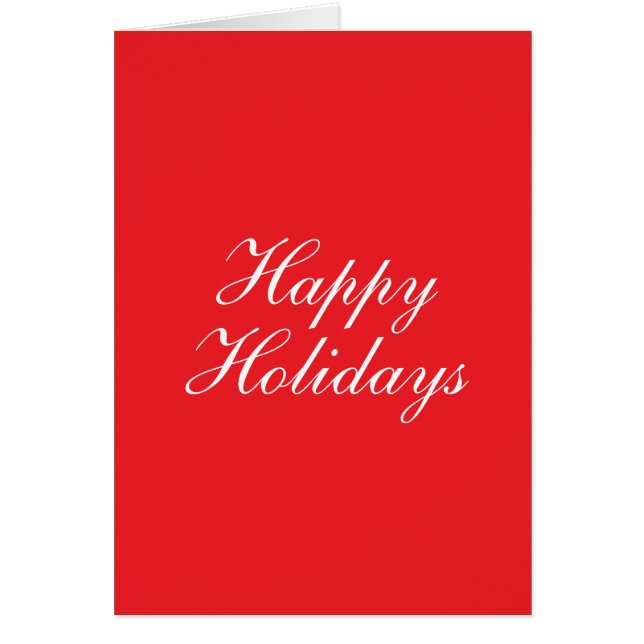 Bright Red Plain Elegant Happy Holidays Card (Vorne)