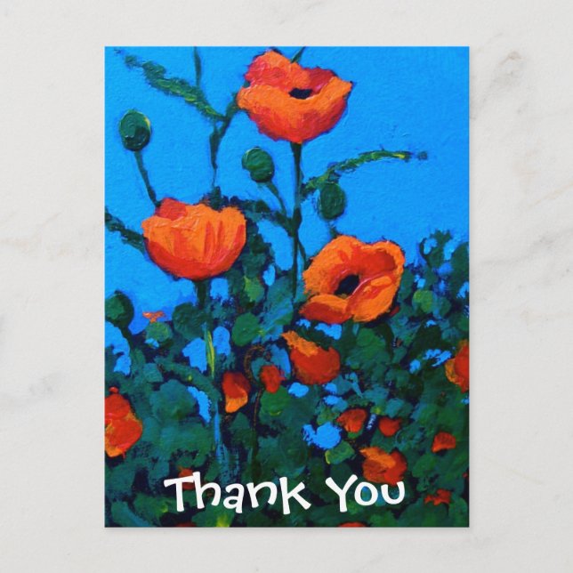 BRIGHT RED POPPIES POSTKARTE (Vorderseite)