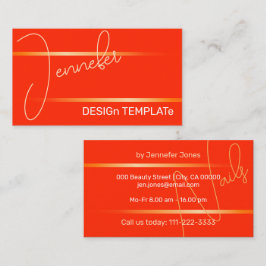 Bright Red Simple Elegante Lines Siganture Luxus Visitenkarte