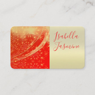 Bright Red, Stars, Wedding, Business card Visitenkarte