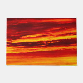 Bright Red Sunset Fußmatte