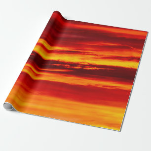 Bright Red Sunset Geschenkpapier