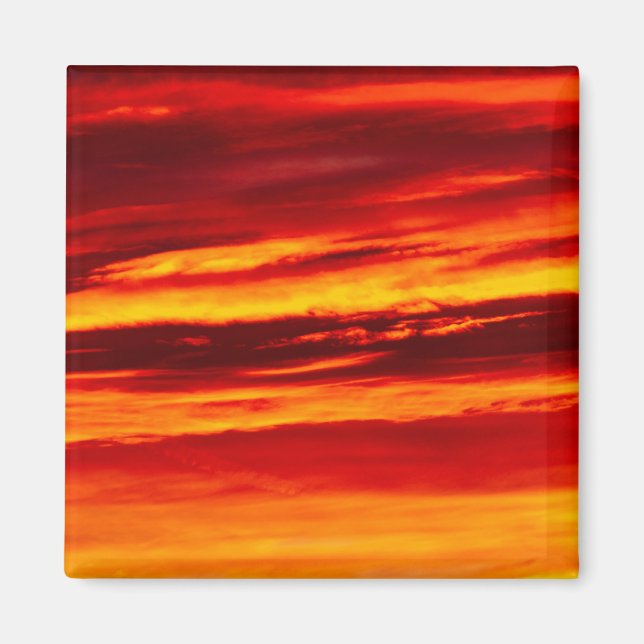 Bright Red Sunset Magnet (Vorne)