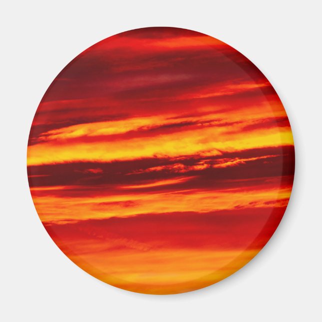 Bright Red Sunset Magnet (Vorne)