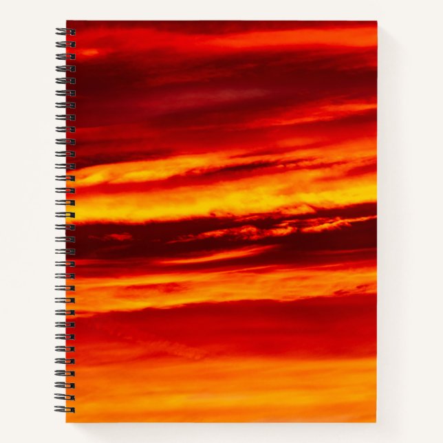 Bright Red Sunset Notizbuch (Vorderseite)
