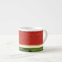 Bright Red Watercolor Wassermelone Espressotasse