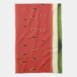 Bright Red Watercolor Watermelon Küchentücher