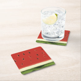 Bright Red Watercolor Watermelon Paper Untersetzer