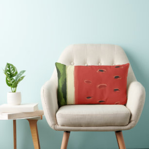Bright Red Watercolor Watermelon Throw Kissen