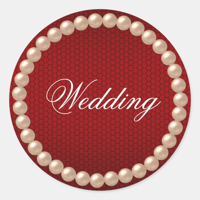 Bright Red Wedding Sticker (Vorderseite)