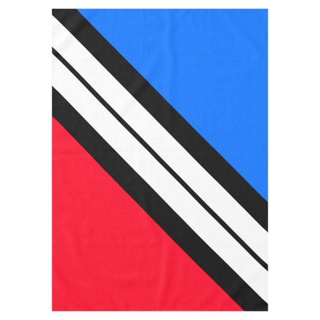 Bright Red White Blue Schwarz-weiß Racing Streifen Tischdecke (Vorderseite)