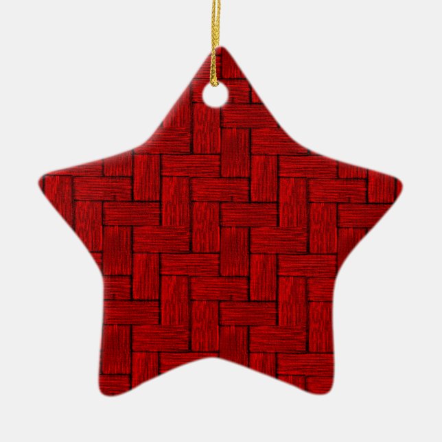 Bright Red Woodwork Star Ornament (Vorne)