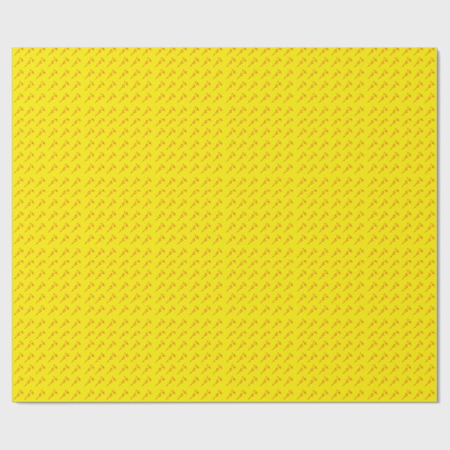 Bright Red & Yellow Floral  Geschenkpapier (Flach)