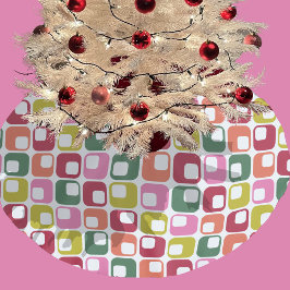 Bright Retro geometrische Muster der 1970er Jahre  Polyester Weihnachtsbaumdecke