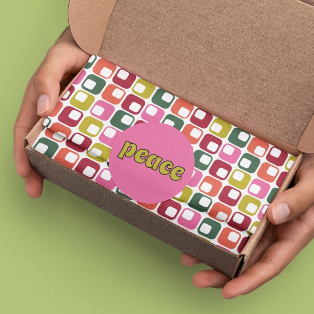 Bright Retro Squares Geometric Pattern Seidenpapier (Von Creator hochgeladen)