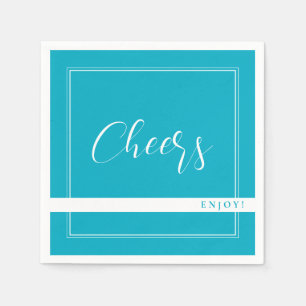 Bright Rich Sky Blue Custom Party Napkins Serviette