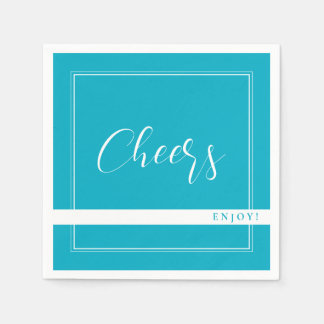 Bright Rich Sky Blue Custom Party Napkins Serviette