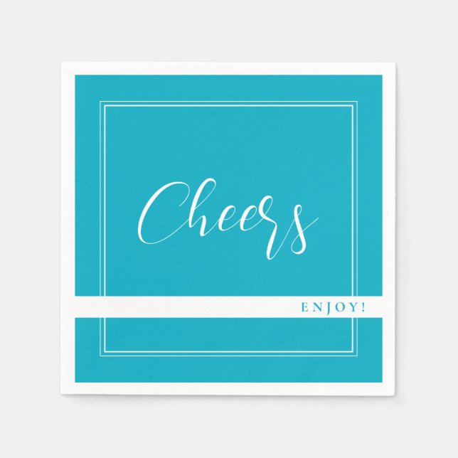 Bright Rich Sky Blue Custom Party Napkins Serviette (Vorderseite)