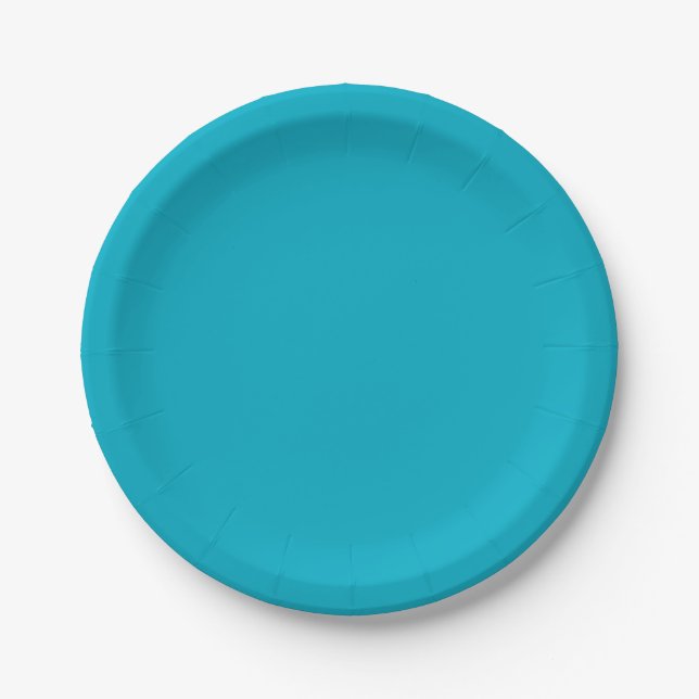 Bright Rich Sky Blue Paper & Party Plates Pappteller (Vorderseite)