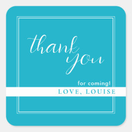 Bright Rich Sky BlueDanke-Aufkleber Quadratischer Aufkleber