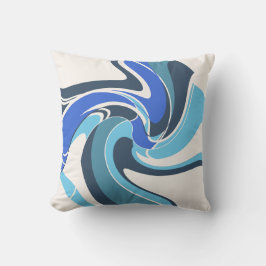 Bright & Royal Blue Aquamarin White Abstrakt Art B Kissen