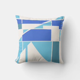 Bright & Royal Blue Aquamarin White Modern Art Des Kissen