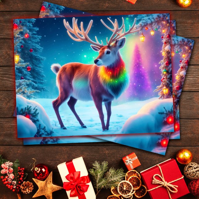 Bright Rudolph Hirsch Frohe Weihnachtsfeiertag nie Postkarte (Von Creator hochgeladen)