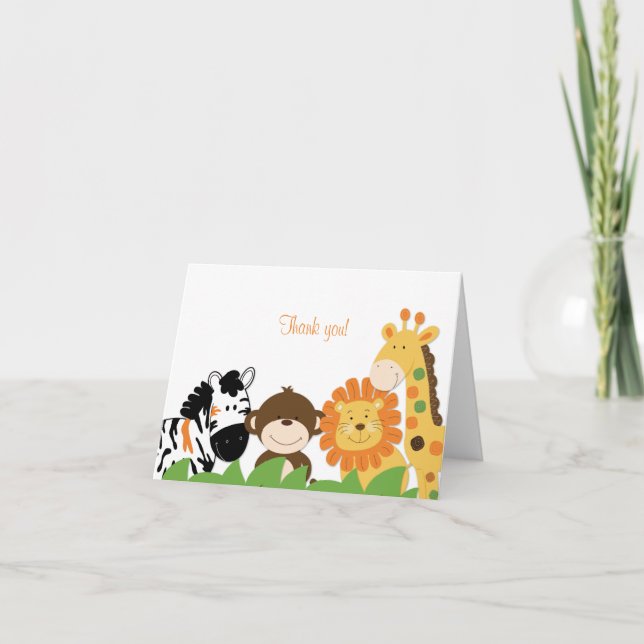 Bright Safari Animals gefoltert Danke zur Kenntnis (Vorderseite)