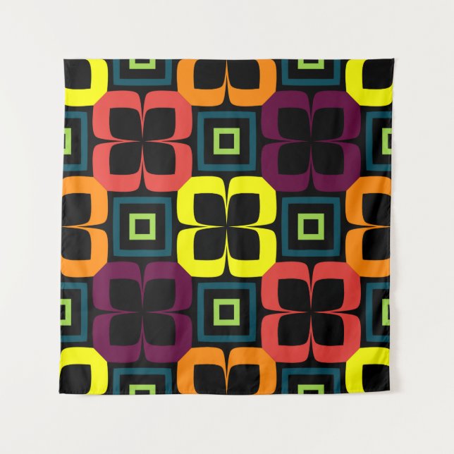 Bright seamless pattern with colorful flowers on a wandteppich (Vorderseite)