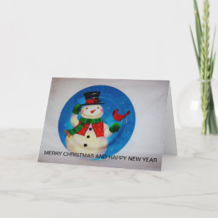 Bright Snowman schoss nah auf einer KARTE