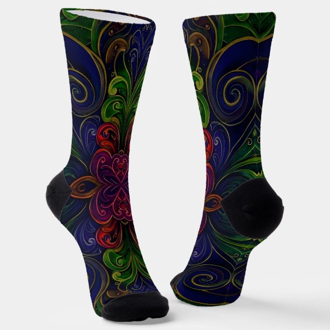 Bright Socks Elaborate Seamless Patterns 0039302 Socken (Gewinkelt)