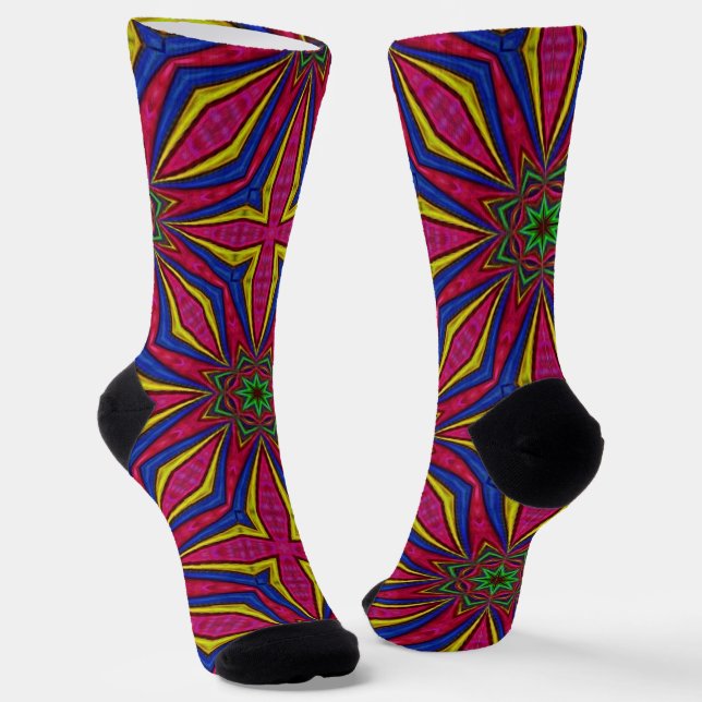 Bright Socks Fractal Seamless Patterns 0042006 Socken (Gewinkelt)